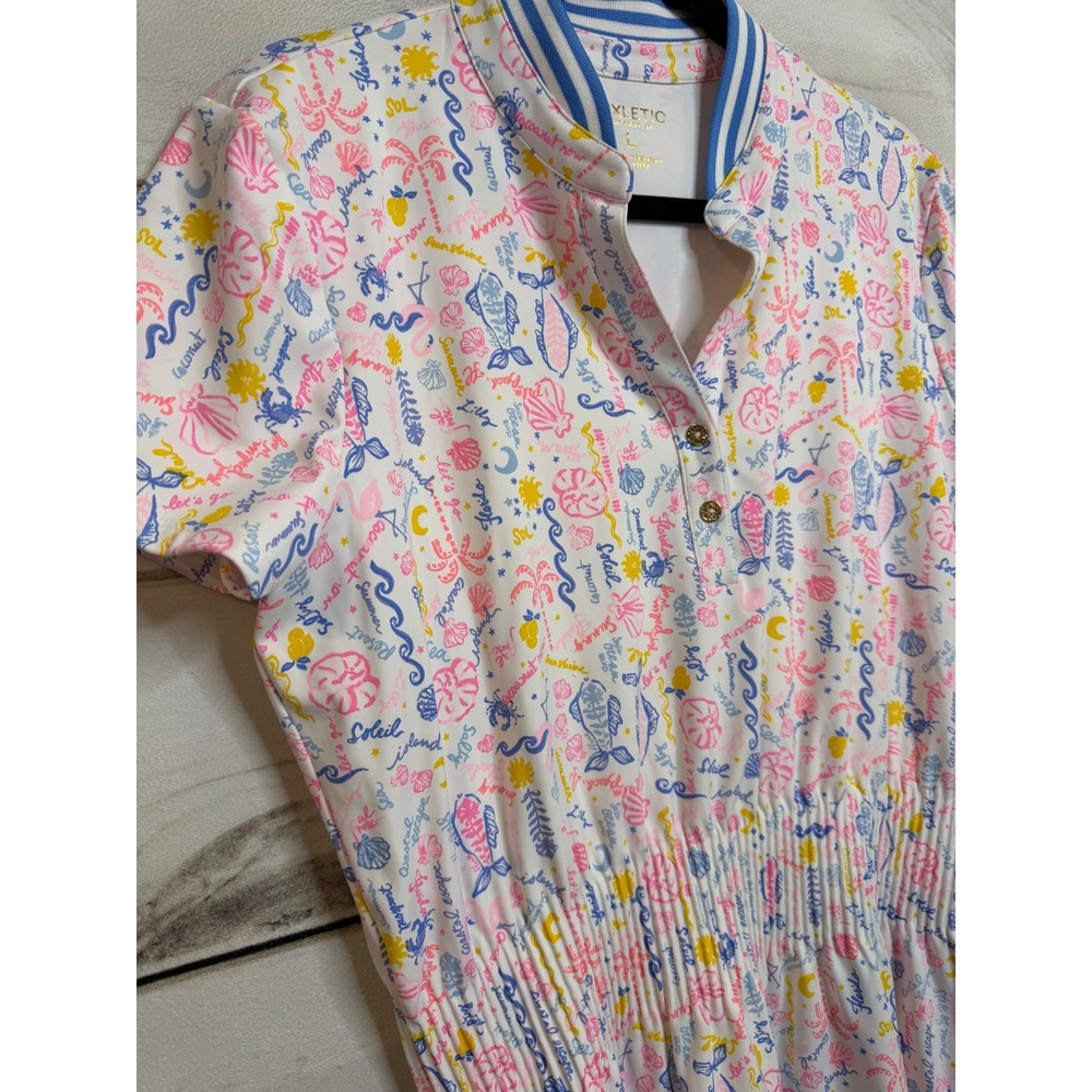Lilly Pulitzer Luxletic Pink Multi Mini Dress- L - Picture 2 of 8